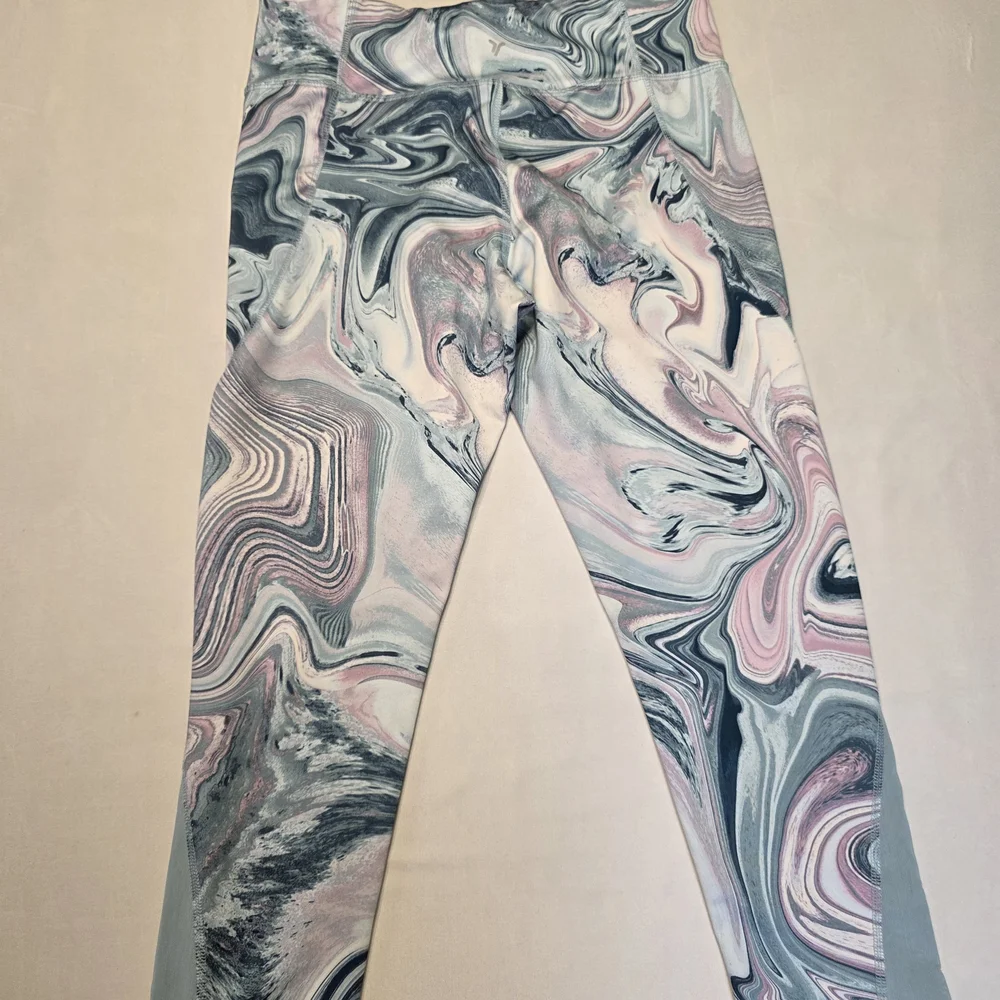 Old Navy Kids Marble Print Leggings - Pink, Gray, White